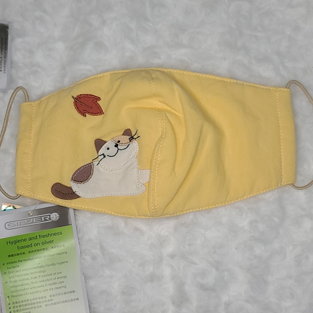 1 Cat Embroidered Kid's Mask - Hikosen Cara